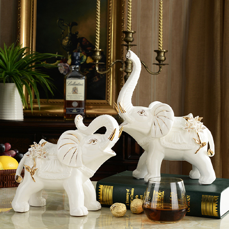 Cặp Voi Gốm Sứ Decor Trang Trí DC00032