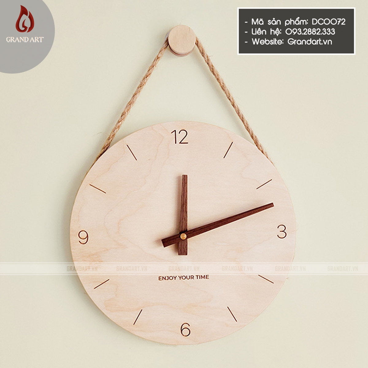 đồng hồ treo tường bằng gỗ - DC0072