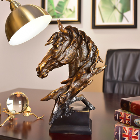 Tượng Đầu Ngựa Trang Trí Đẹp dành cho trang trí phòng khách