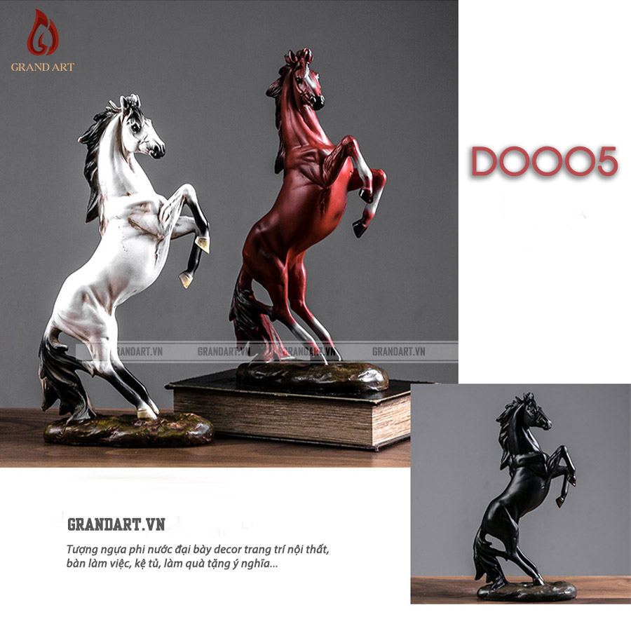 tượng ngựa phi nước đại decor trang trí - DC0005