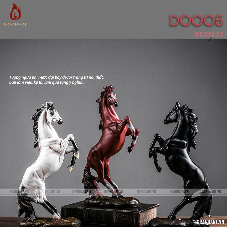 tượng ngựa phi nước đại decor trang trí - DC0005