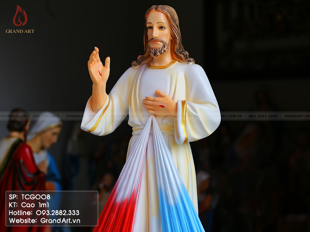 tượng Chúa Lòng Thương Xót bằng composite cao 1m1