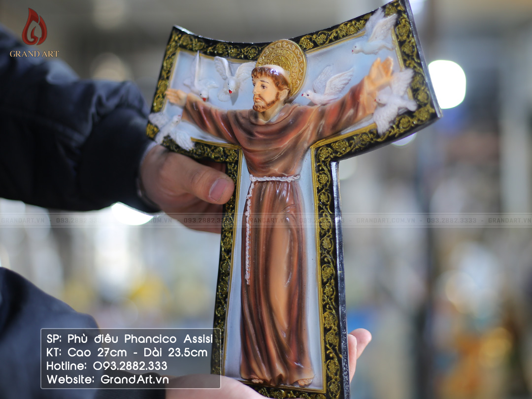 tượng Thánh Phancico Assisi bằng composite cao 27cm