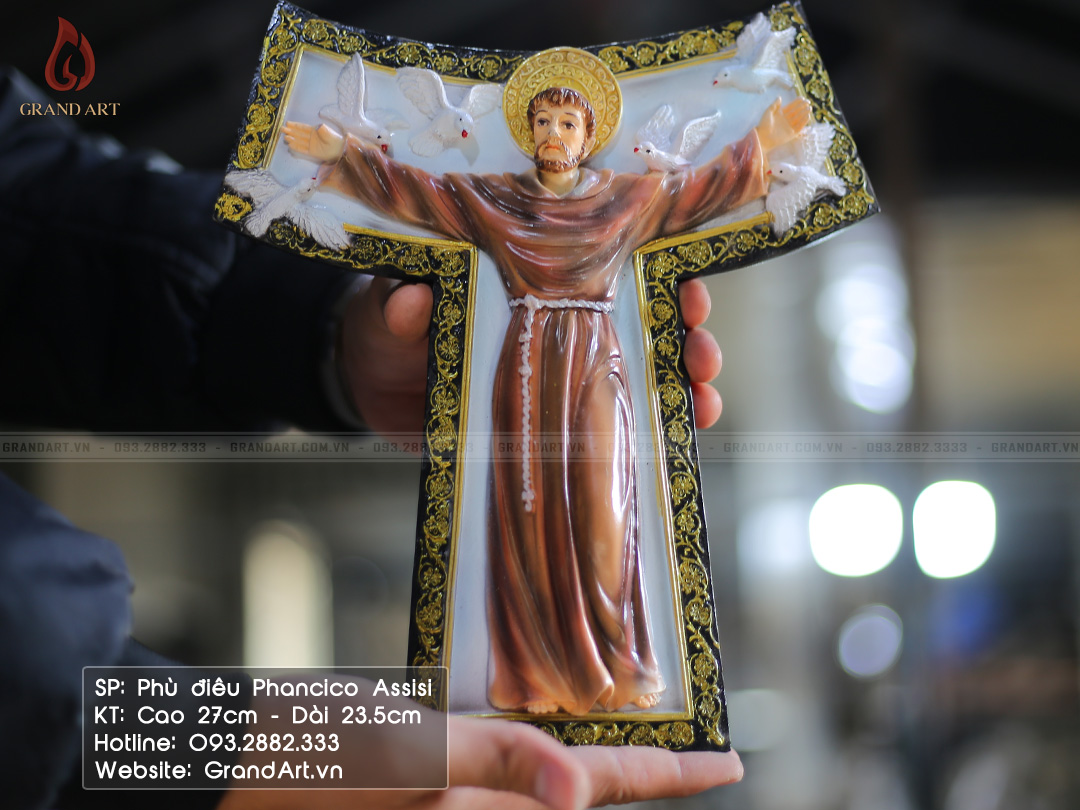 tượng Thánh Phancico Assisi bằng composite cao 27cm