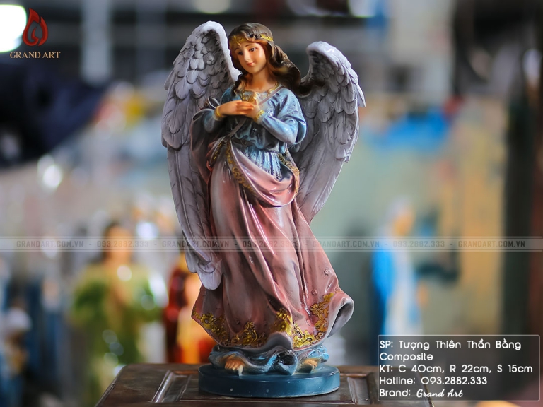 Tượng Thiên Thần Bằng Composite Cao 40cm đã tô màu