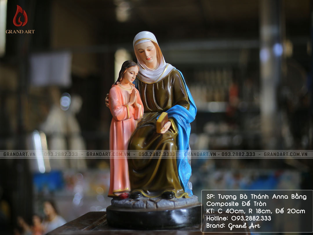 tượng Bà Thánh Anna bằng composite cao 40cm