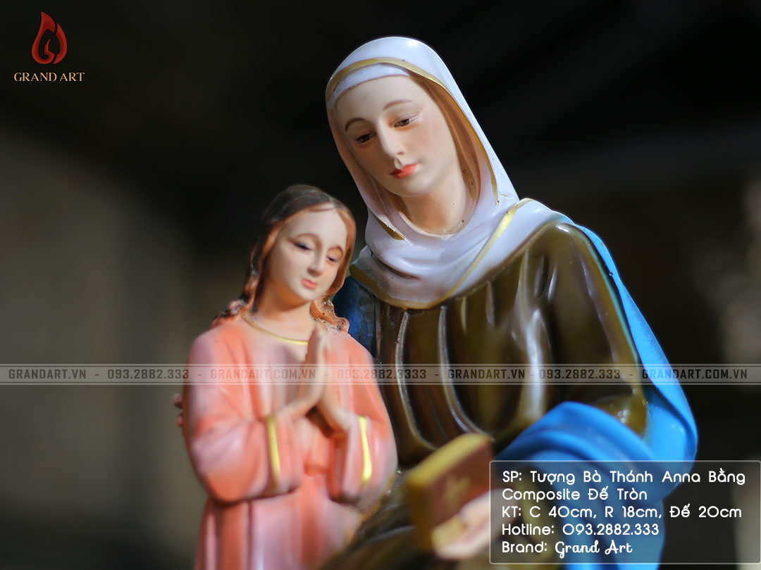 tượng Bà Thánh Anna bằng composite cao 40cm