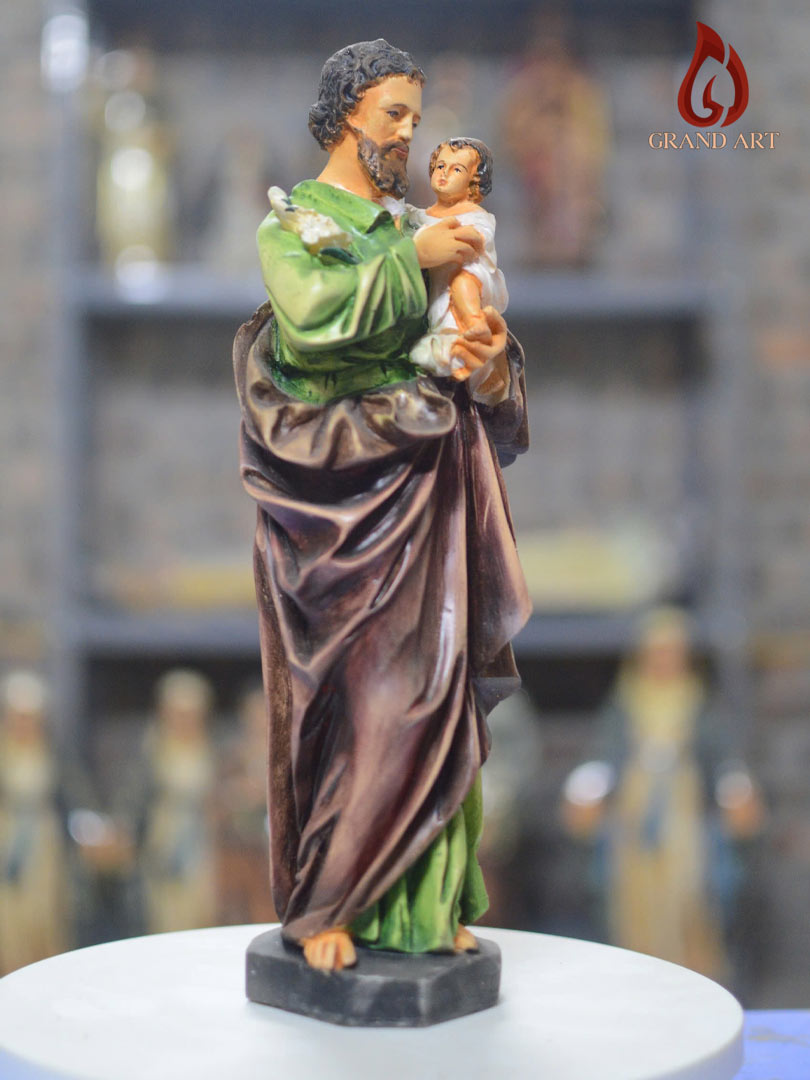 Tượng Thánh Giuse bế chúa Jesus cao 30cm