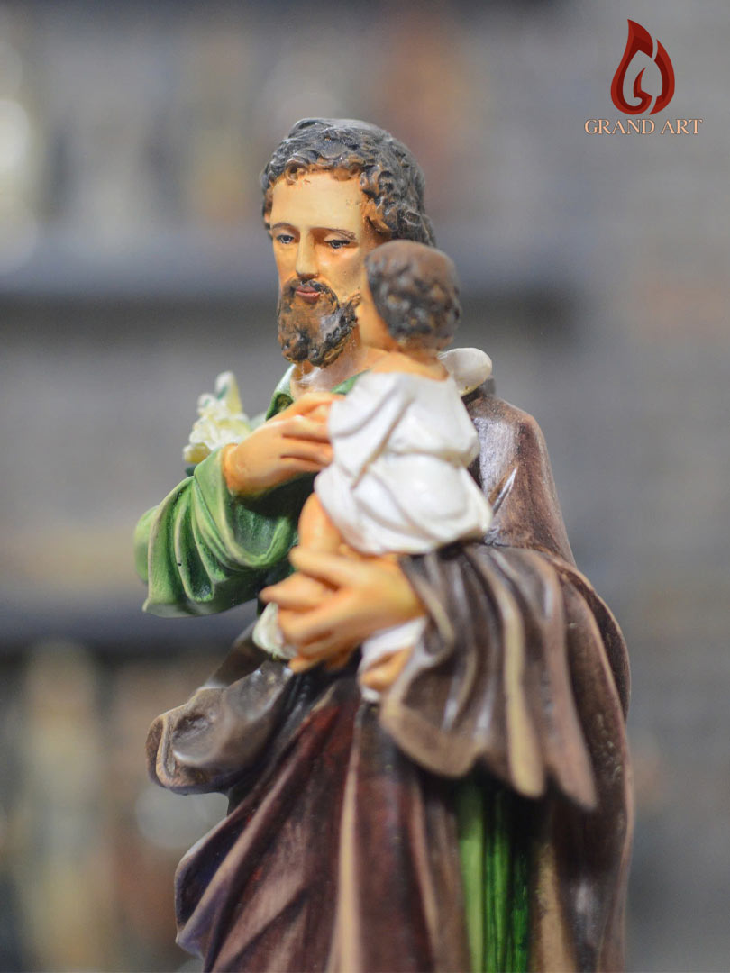 Tượng Thánh Giuse bế chúa Jesus cao 30cm