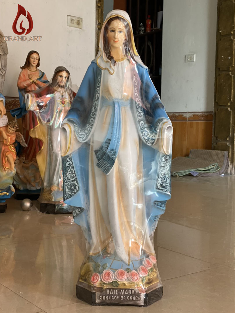 Tượng Mẹ Ban Ơn bằng composite sơn màu cao 100cm sơn thường