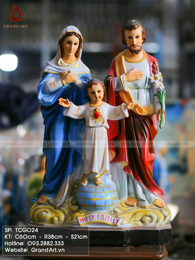 tượng gia đình Thánh Gia bằng composite cao 60cm