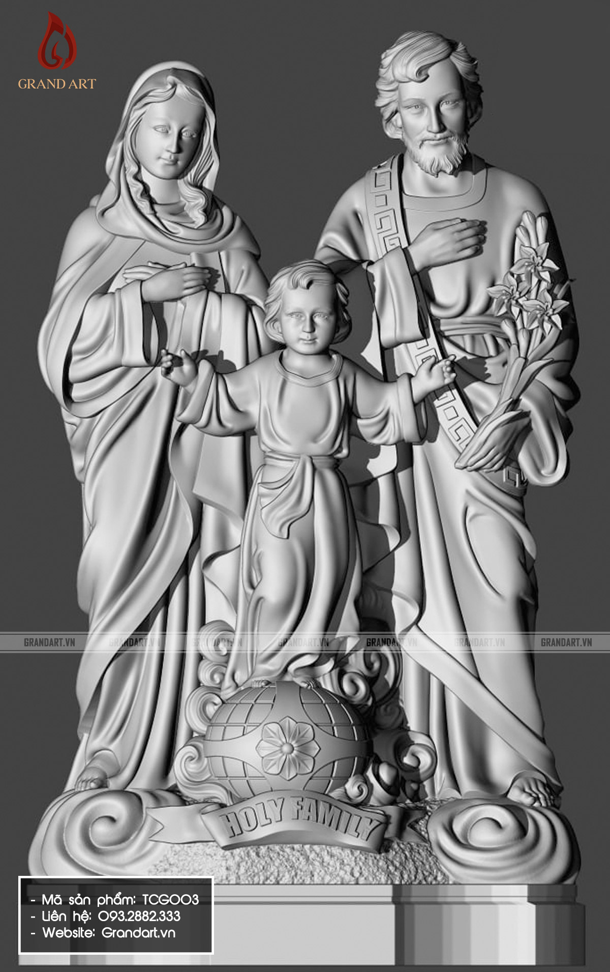 tượng gia đình Thánh Gia - TCG003