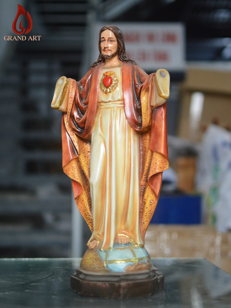 Tượng Chúa Kito Vua Bằng Composite Cao 40Cm Vẽ Giả Cổ 9 Tượng Chúa Kito Vua bằng composite cao 40cm vẽ giả cổ
