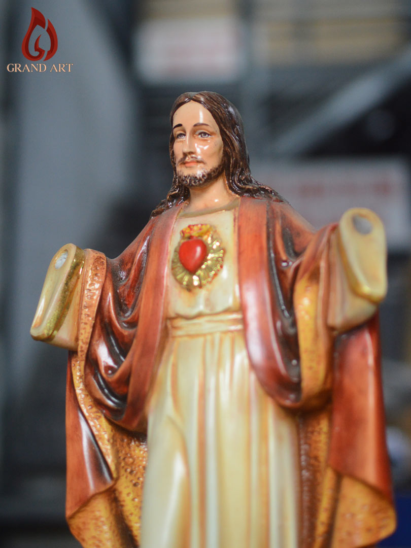 Tượng Chúa Kito Vua Bằng Composite Cao 40Cm Vẽ Giả Cổ 11 Tượng Chúa Kito Vua bằng composite cao 40cm vẽ giả cổ
