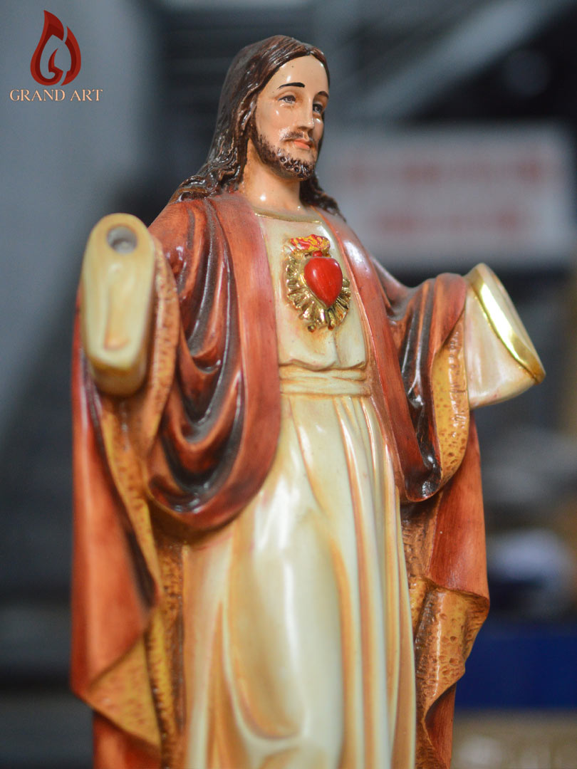Tượng Chúa Kito Vua Bằng Composite Cao 40Cm Vẽ Giả Cổ 12 Tượng Chúa Kito Vua bằng composite vẽ giả cổ cao 40cm