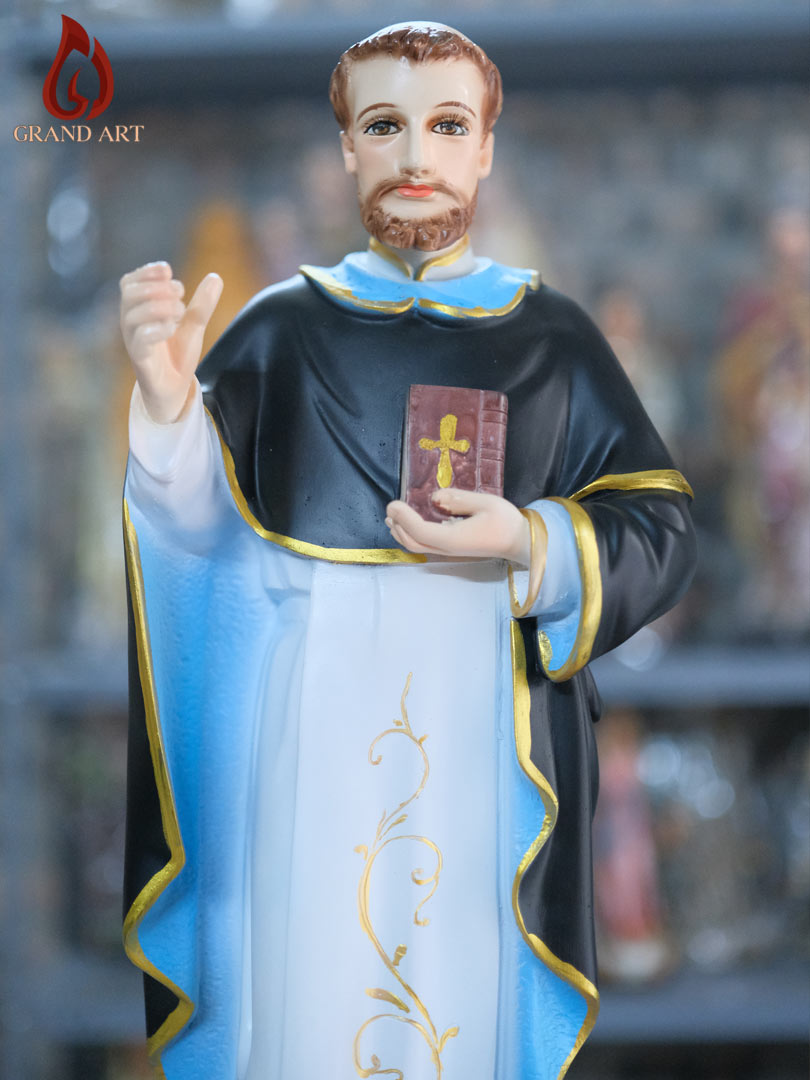 Tượng Thánh Đa Minh bằng composite sơn màu cao 60cm