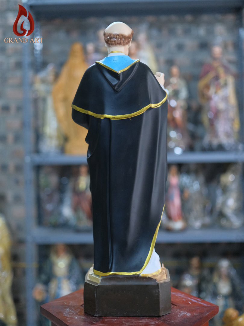Tượng Thánh Đa Minh bằng composite sơn màu cao 60cm