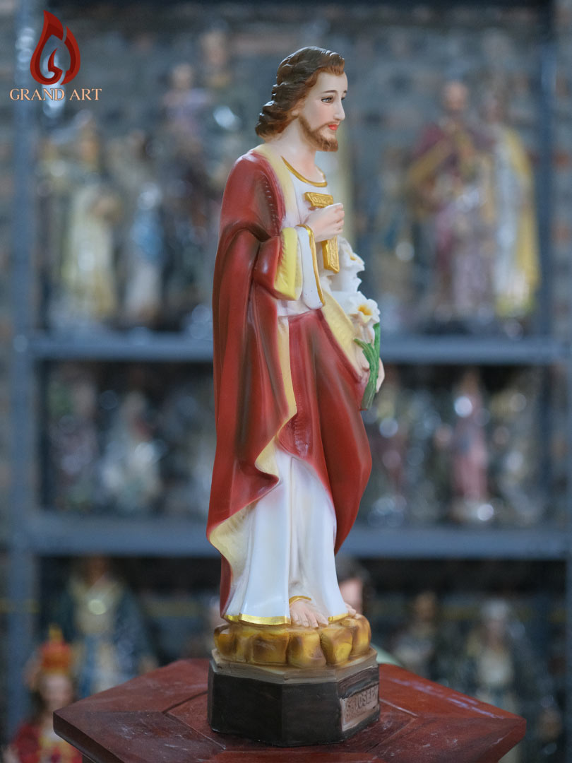 Tượng Thánh Giuse Hoa Huệ Bằng Composite Sơn Màu Cao 50cm