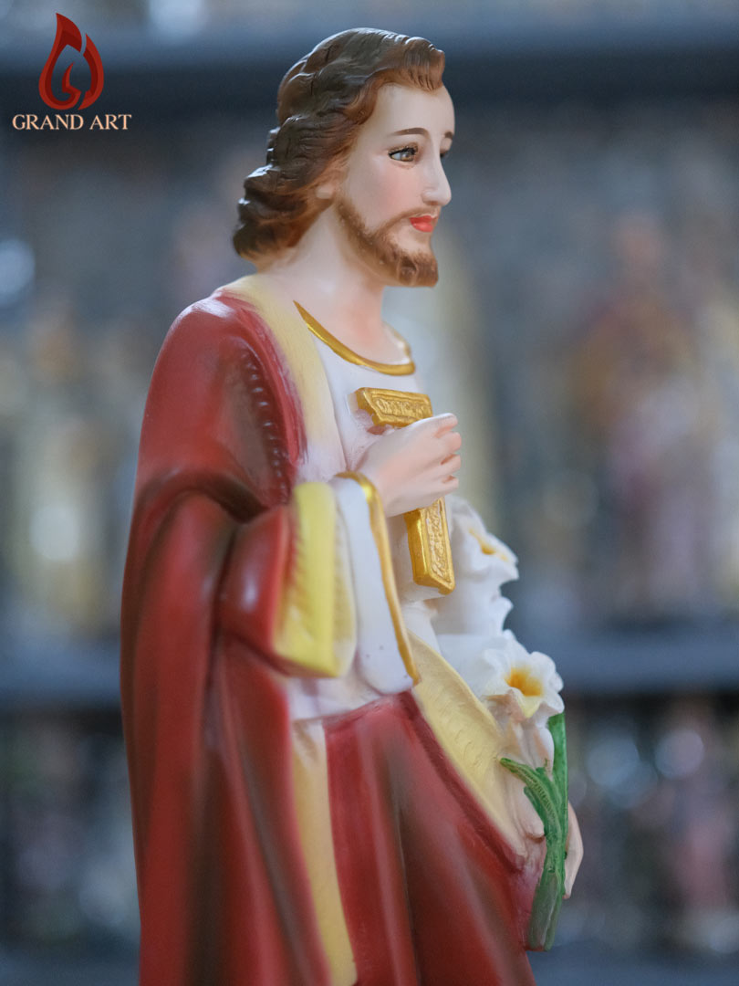Tượng Thánh Giuse Hoa Huệ Bằng Composite Sơn Màu Cao 50cm