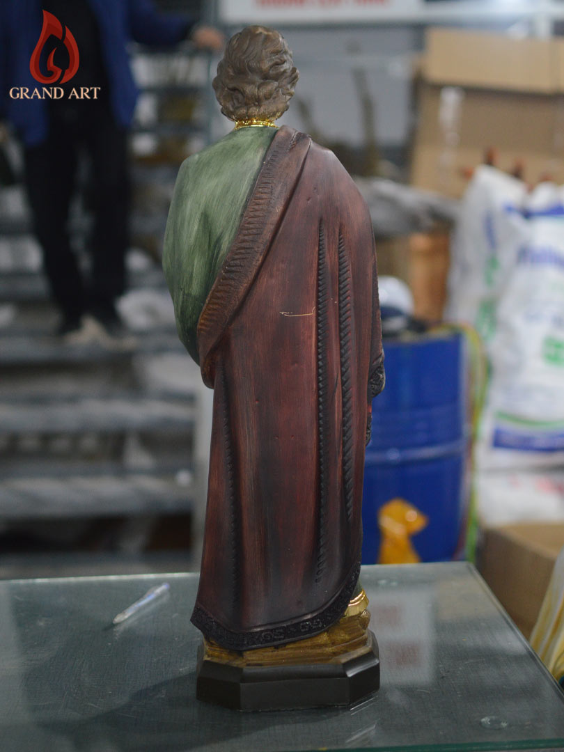 Tượng Thánh Giuse Hoa Huệ Bằng Composite Vẽ Giả Cổ Cao 60cm