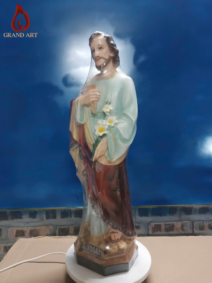 Tượng Thánh Giuse Hoa Huệ Bằng Composite Sơn Màu Cao 60cm
