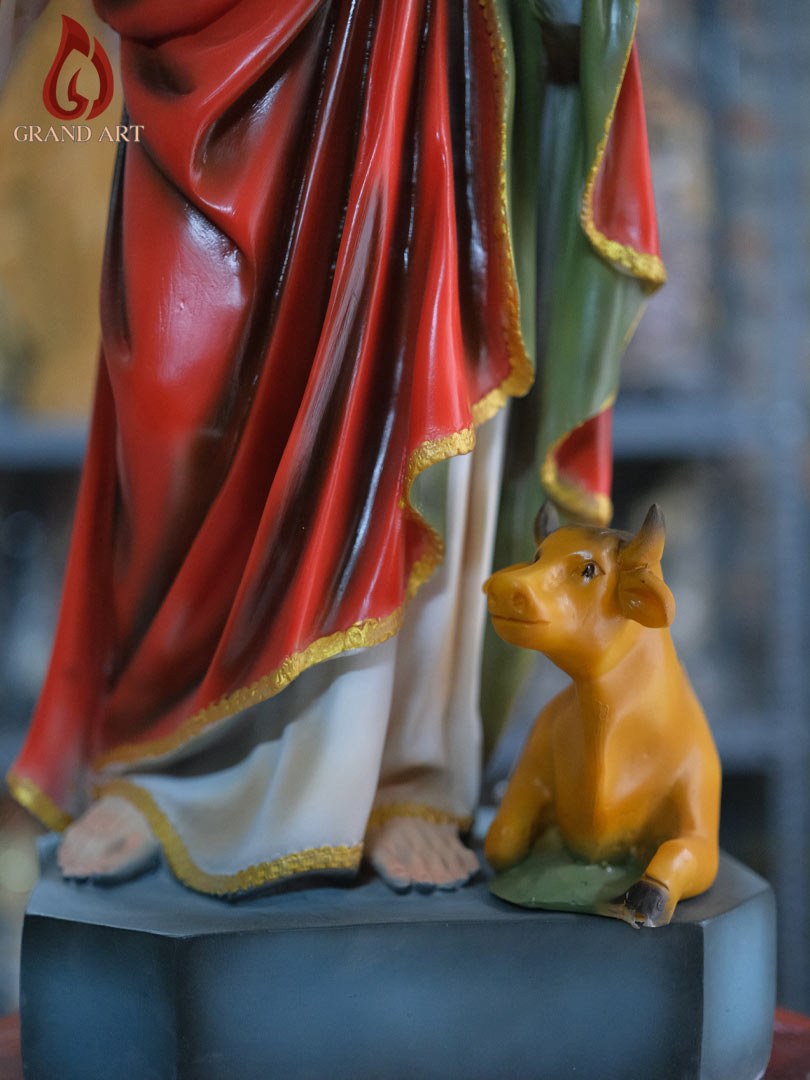 Tượng Thánh Sử Luca bằng composite sơn màu cao 70cm