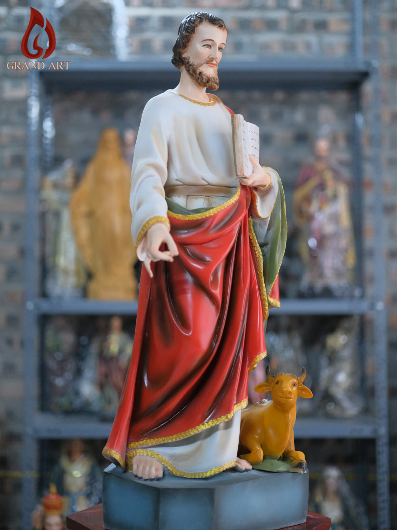 Tượng Thánh Sử Luca bằng composite sơn màu cao 70cm