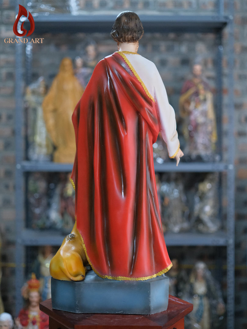 Tượng Thánh Sử Luca bằng composite sơn màu cao 70cm
