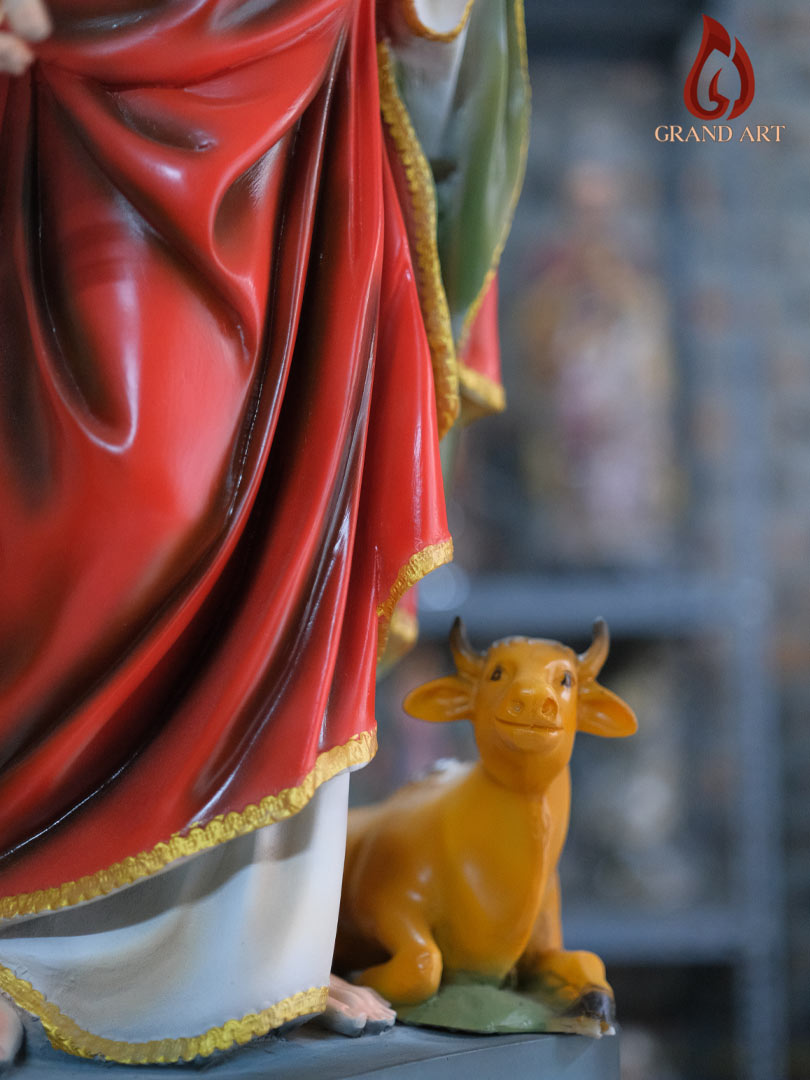 Tượng Thánh Sử Luca bằng composite sơn màu cao 70cm