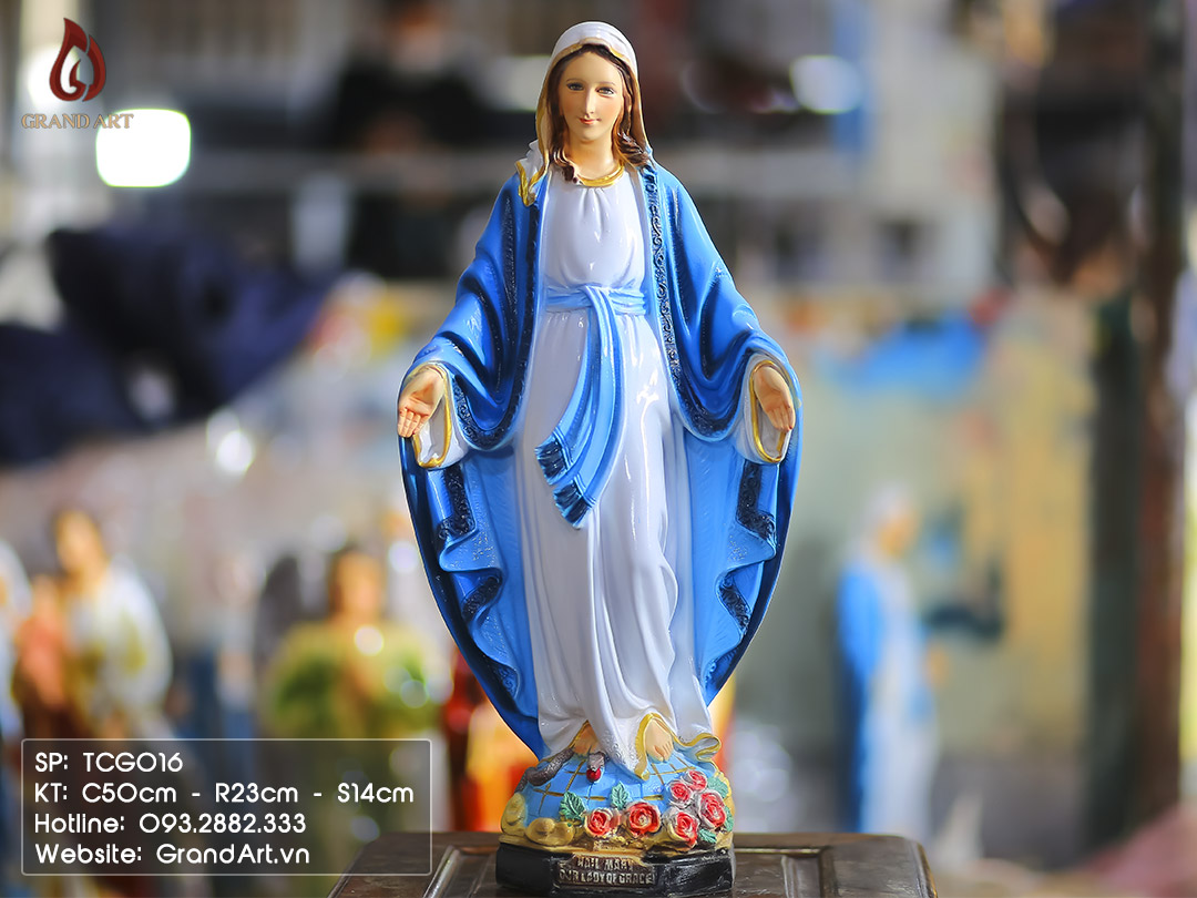 tượng Đức Mẹ ban ơn bằng composite cao 50cm