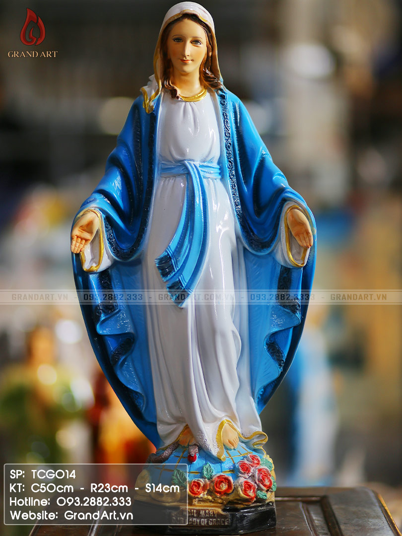 tượng Đức Mẹ ban ơn bằng composite cao 50cm