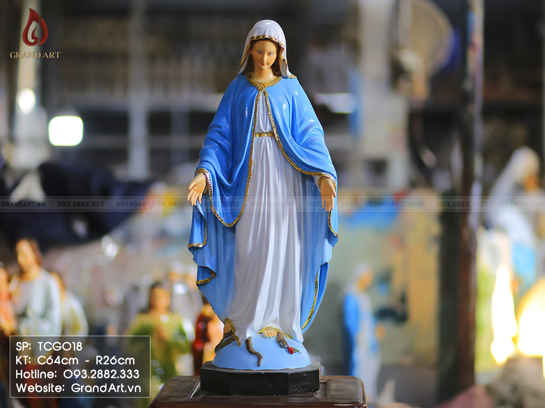tượng Đức Mẹ ban ơn bằng composite cao 64cm