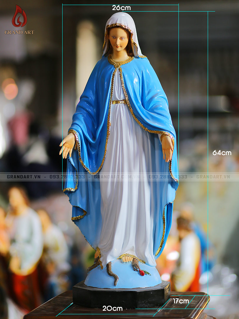 tượng Đức Mẹ ban ơn bằng composite cao 64cm