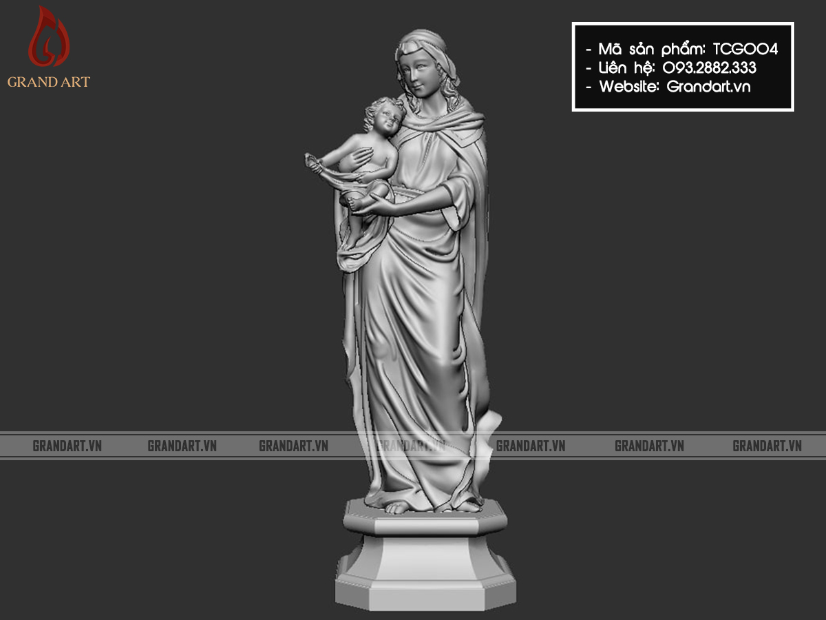 tượng Đức Mẹ Maria bế Chúa - TCG004