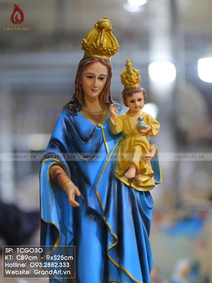 tượng Mẹ bế Chúa bằng composite cao 89cm