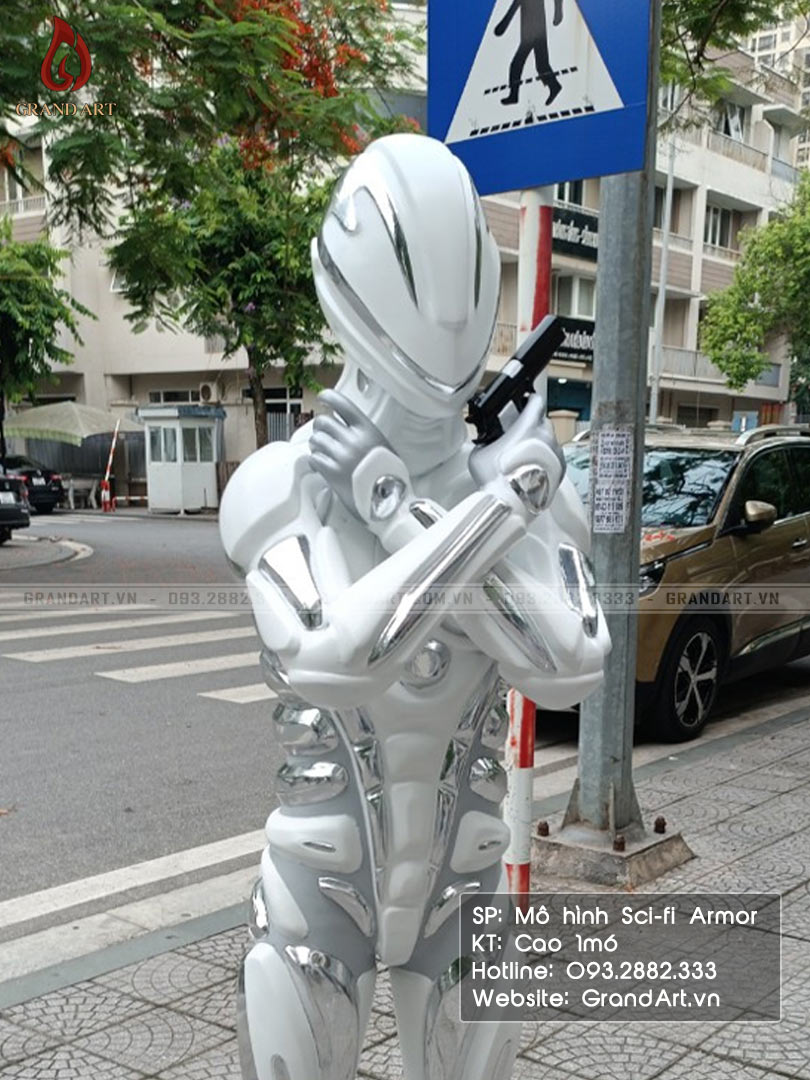 tượng - mô hình Sci-fi Armor bằng composite cao 1m6