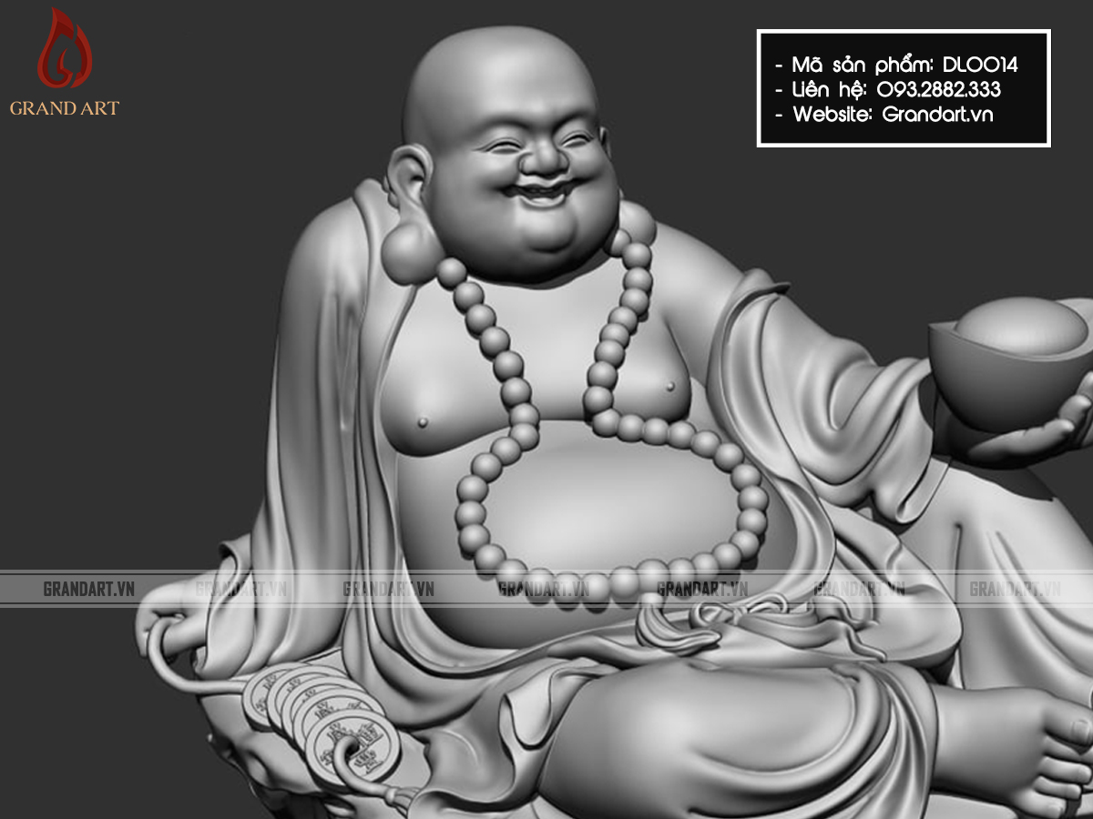 tượng Phật Di Lặc ngồi bệ đá - DL0014