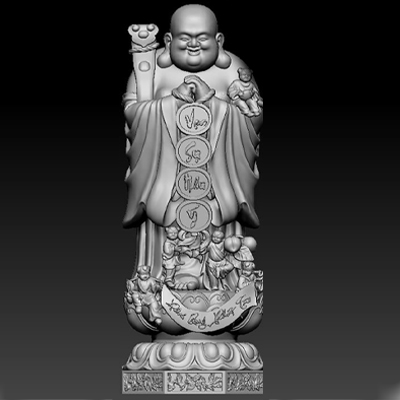 Tượng Phật Di Lặc Đứng Đài Sen Chúc Phúc - DL0016