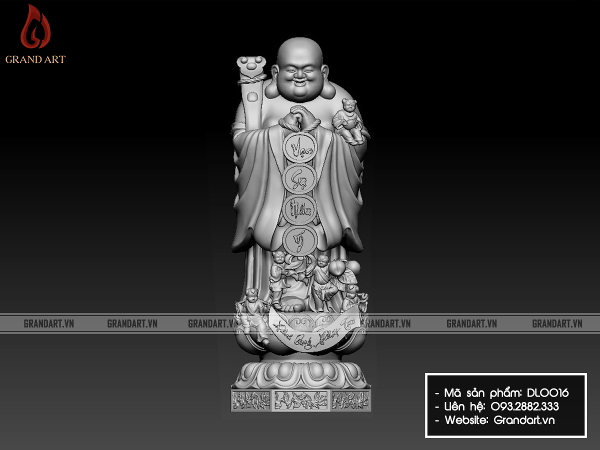 Tượng Phật Di lặc đứng Đài Sen Chúc Phúc - DL0016