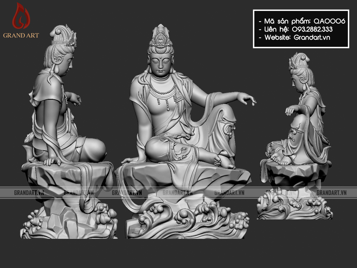 tượng Phật Bà Quan Âm Bồ Tát tự tại - QA0006
