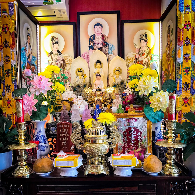 Cách thờ tượng Phật Tây Phương Tam Thánh chuẩn nhất