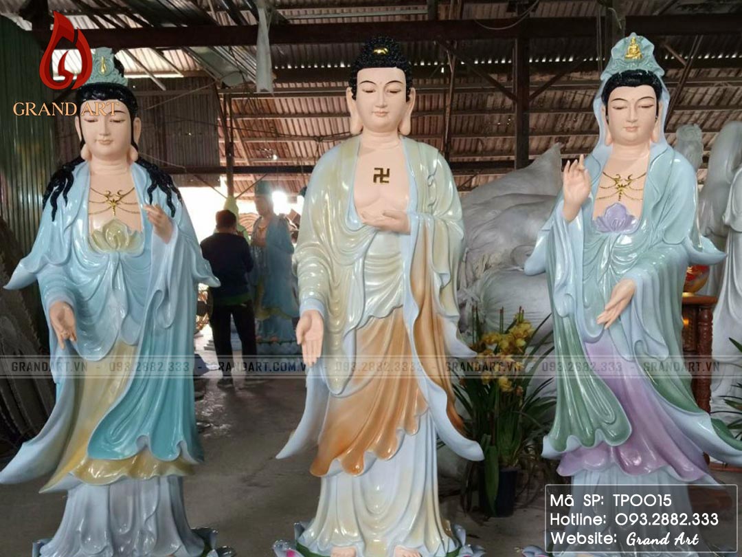 tượng phật composite - Phật tây phương tam thánh