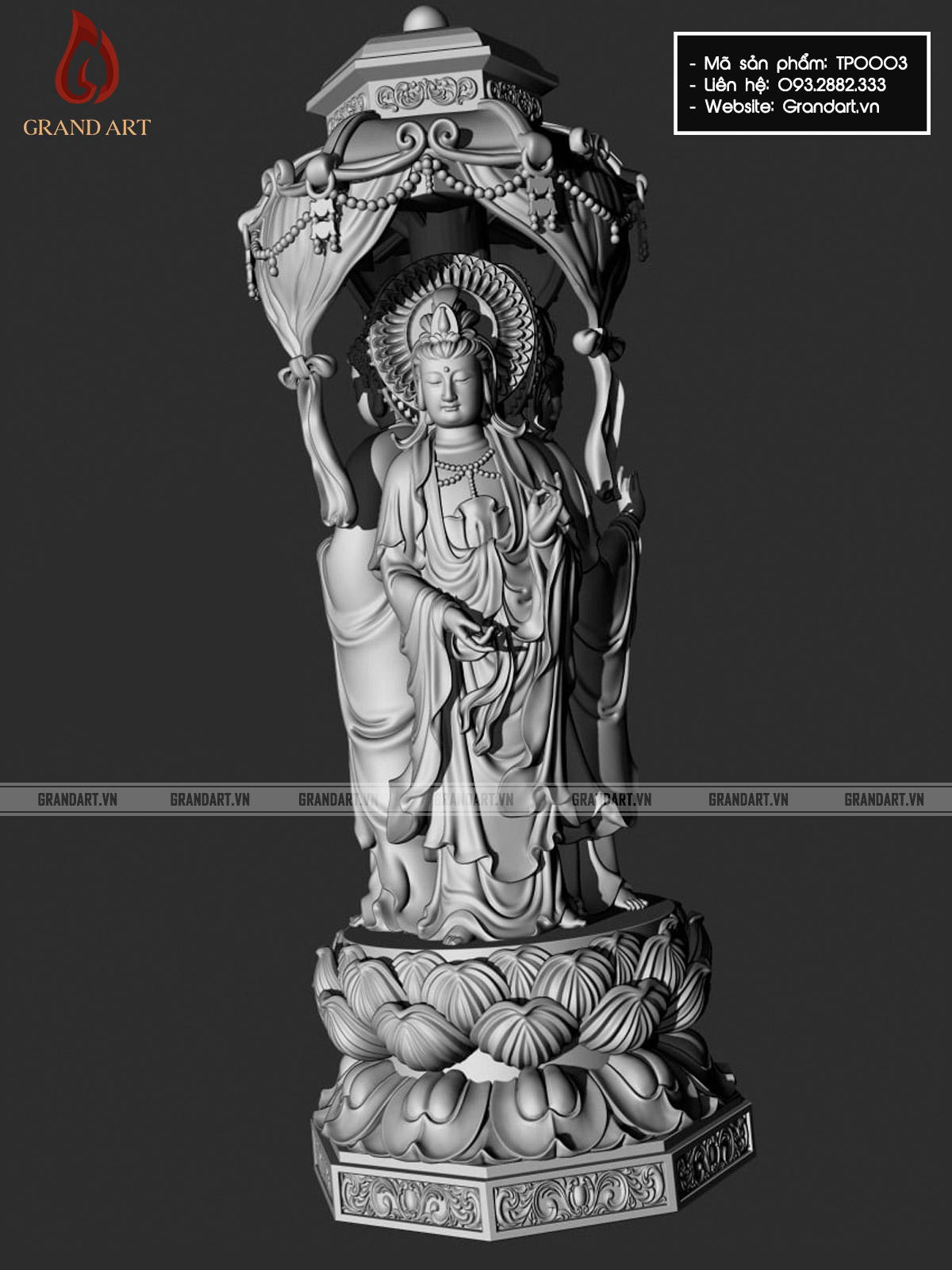 tượng Phật Tây Phương Tam Thánh - TP0003
