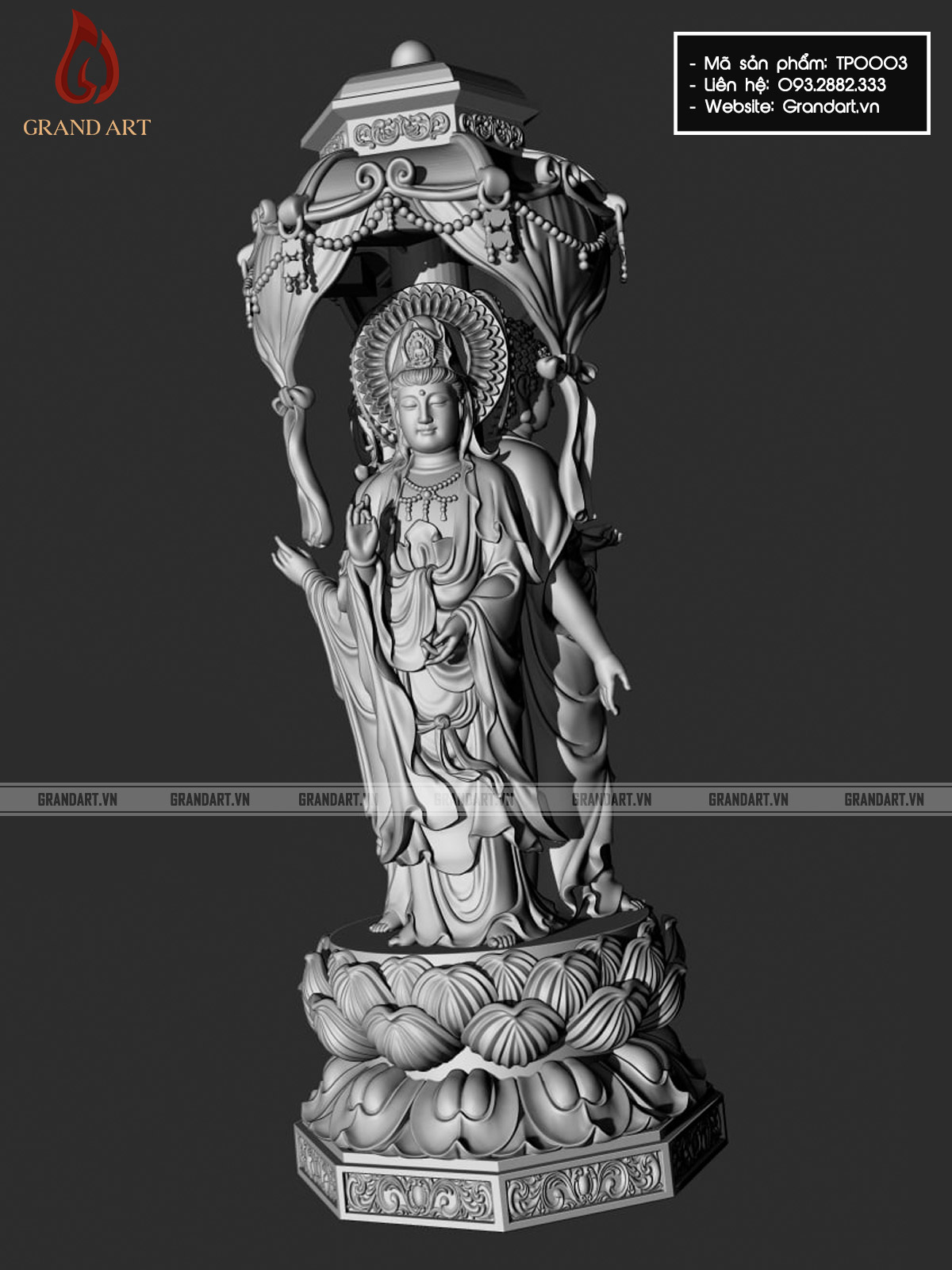 tượng Phật Tây Phương Tam Thánh - TP0003