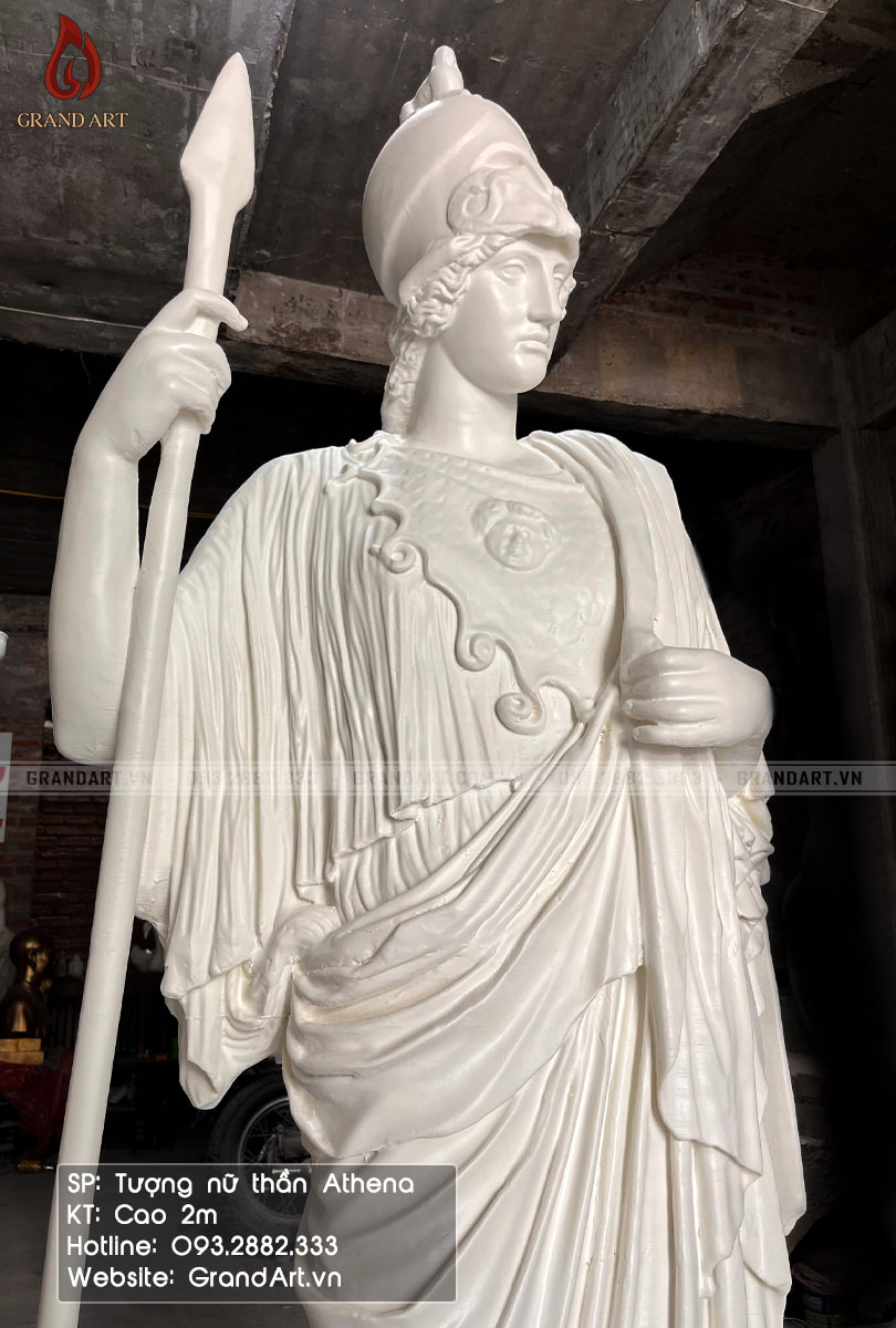 Tượng nữ thần Athena bằng composite cao 2m