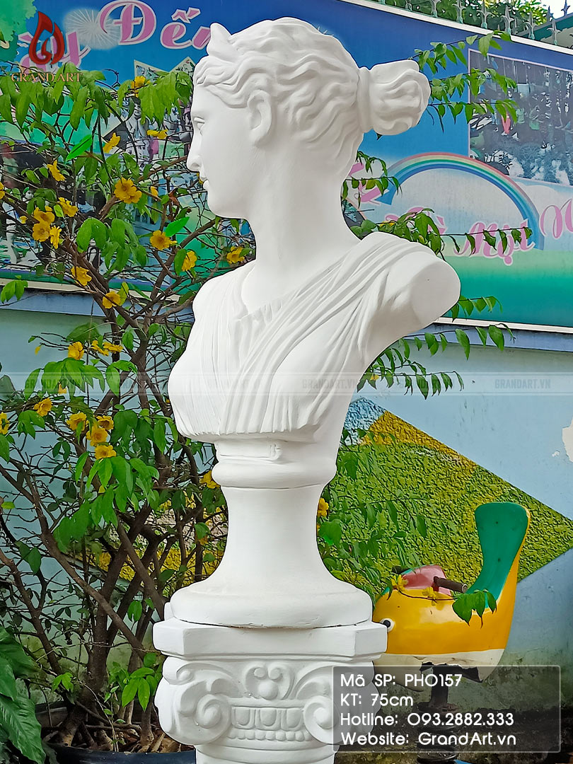 tượng bán thân - đầu tượng thạch cao nữ thần Artemis