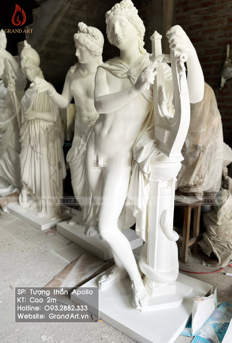 tượng thần Apollo bằng composite cao 2m
