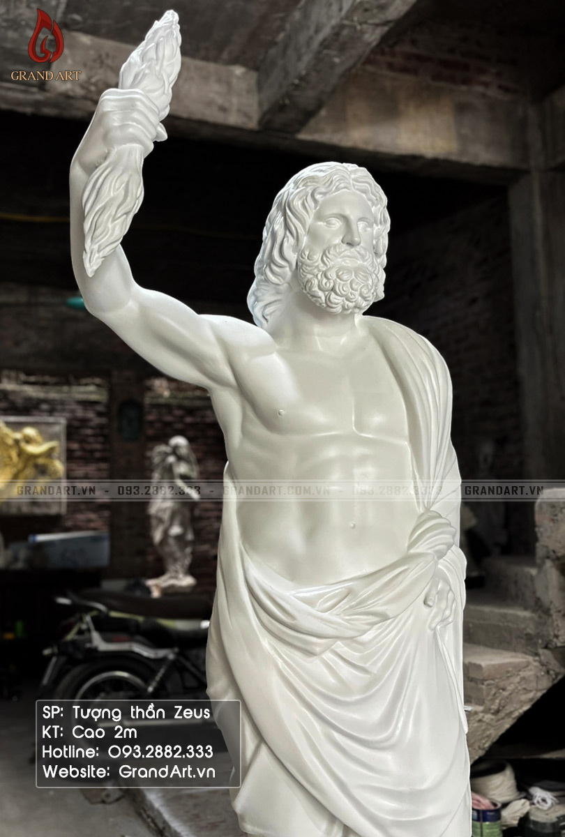 Tượng thần Zeus bằng composite cao 2m