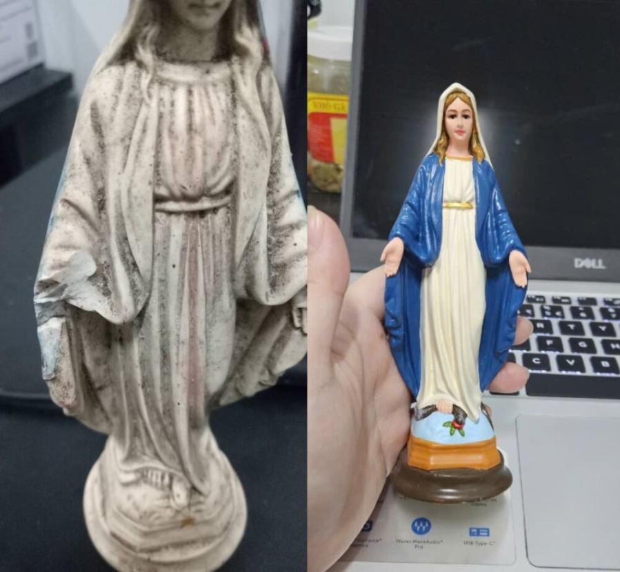 Tự làm mới tượng Công Giáo composite cũ tại nhà - Nên hay không nên? 