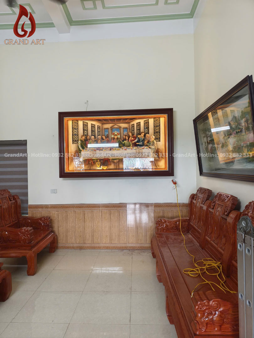 Hoàn Thiện Và Lắp Đặt Tranh Bữa Tiệc Ly Bằng Composite Khổ 2m07 x 1m27 Cho Khách Tại Thanh Liêm